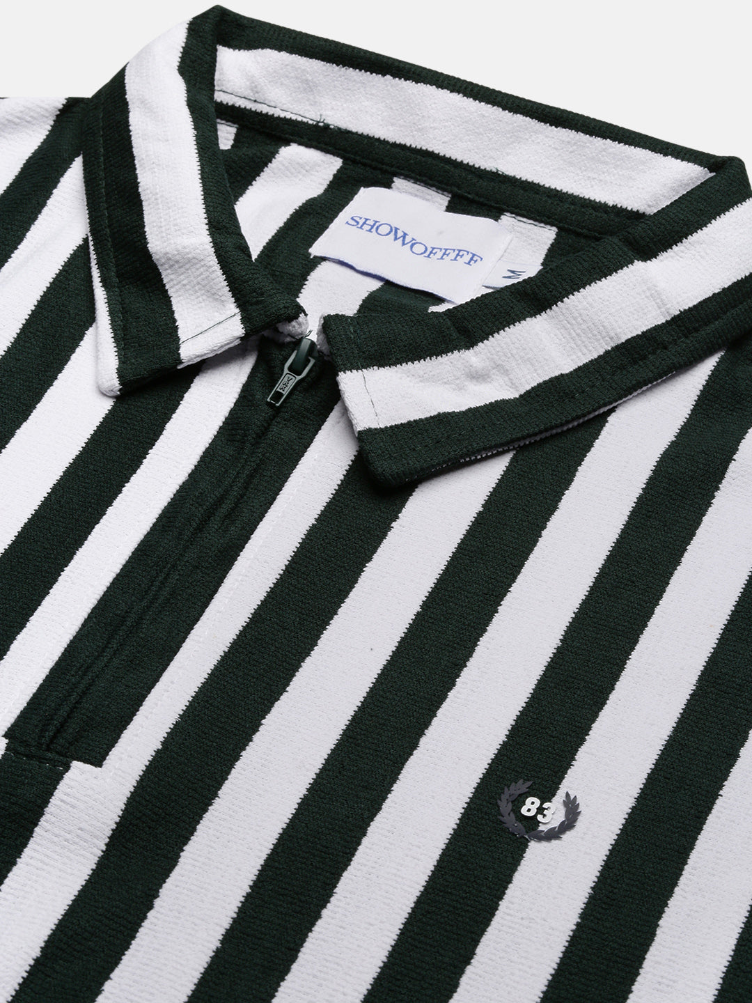 Men Green Striped T Shirt