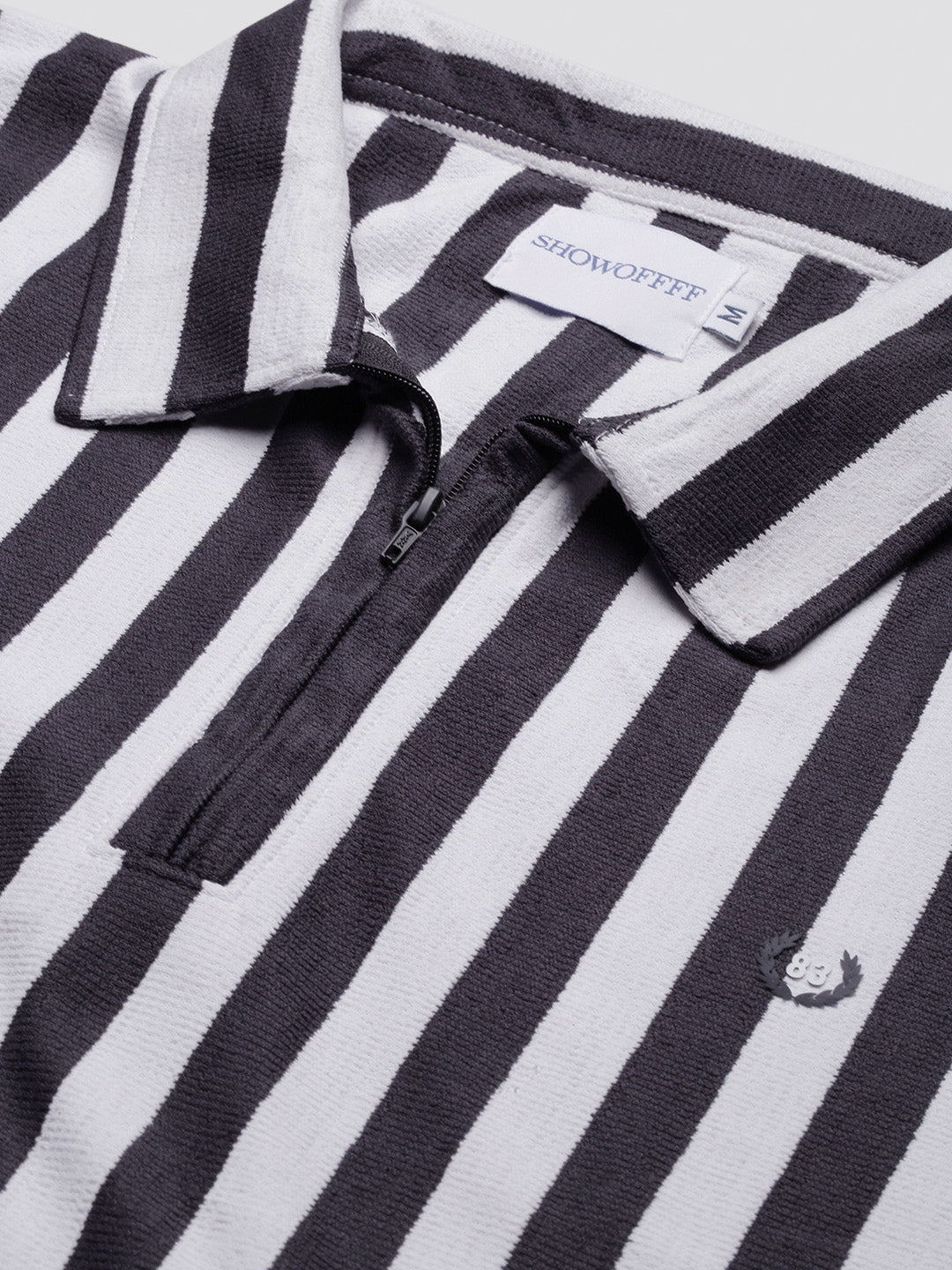 Men Grey Striped T Shirt