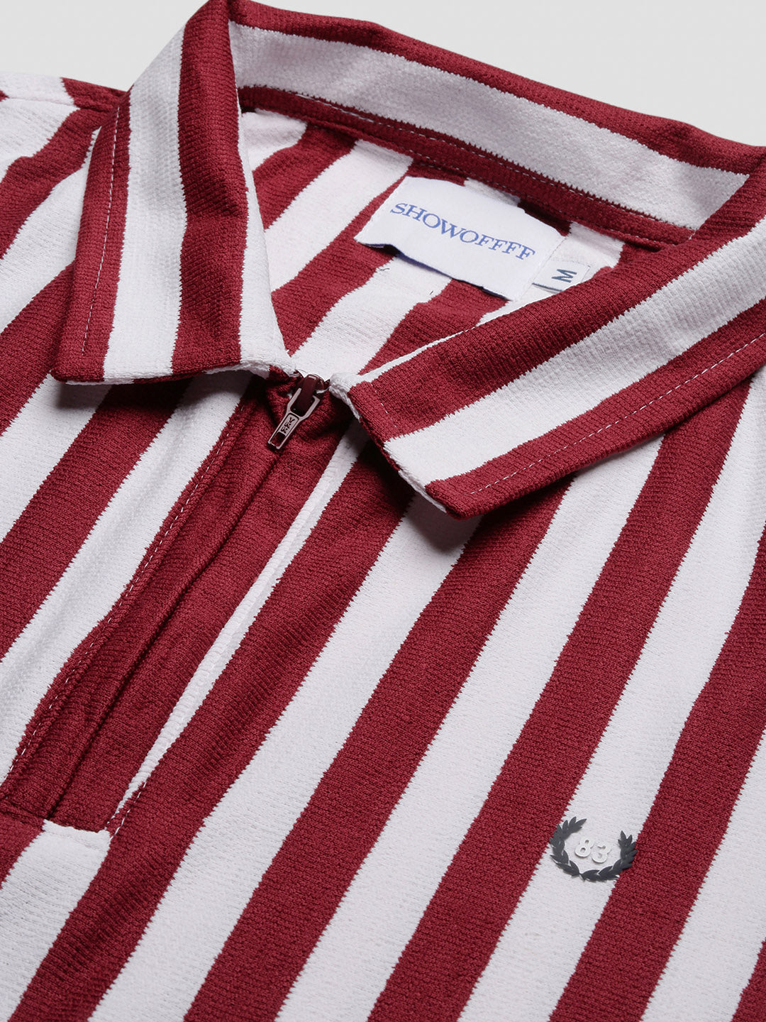 Men Red Striped T Shirt