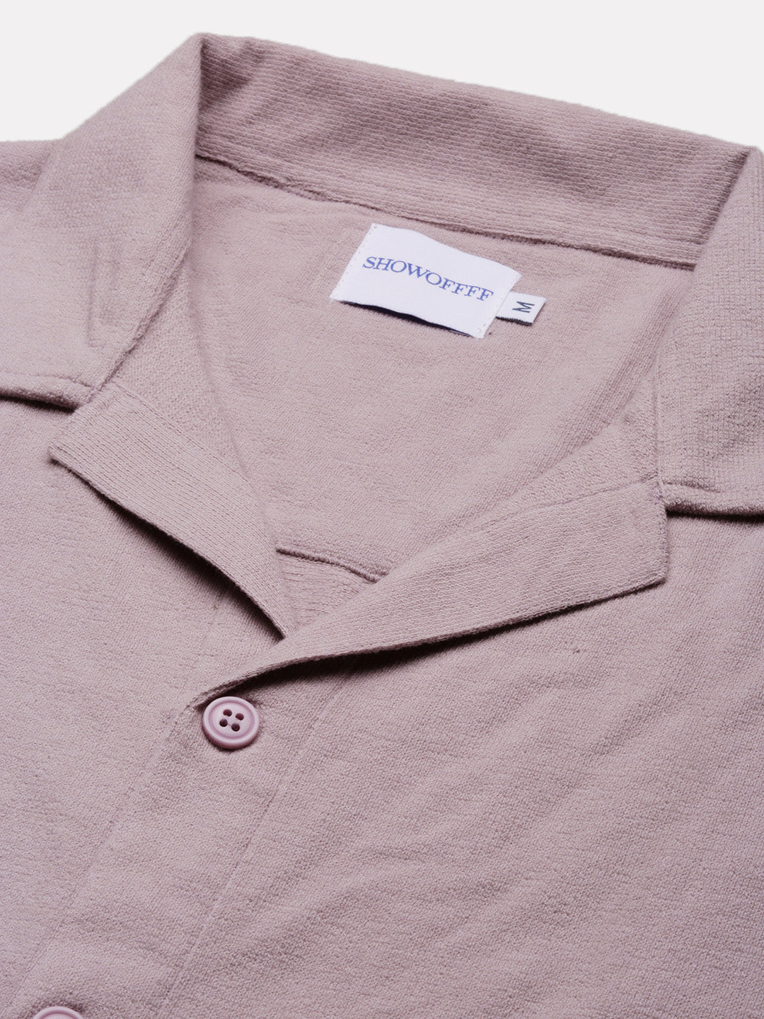 Men Lavender Solid Cuban Collar Shirt