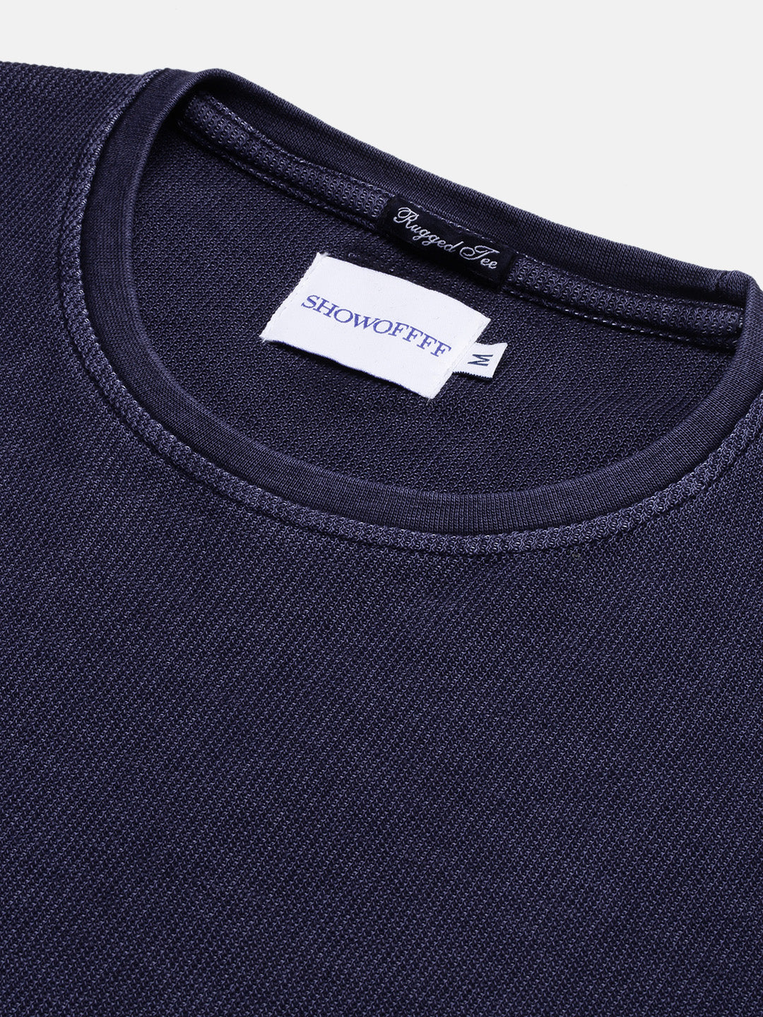 Men Navy Blue Solid T Shirt