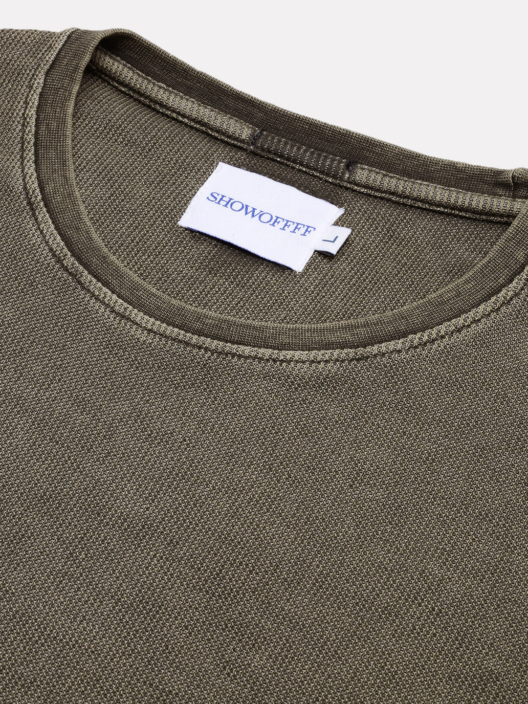 Men Olive Solid T Shirt