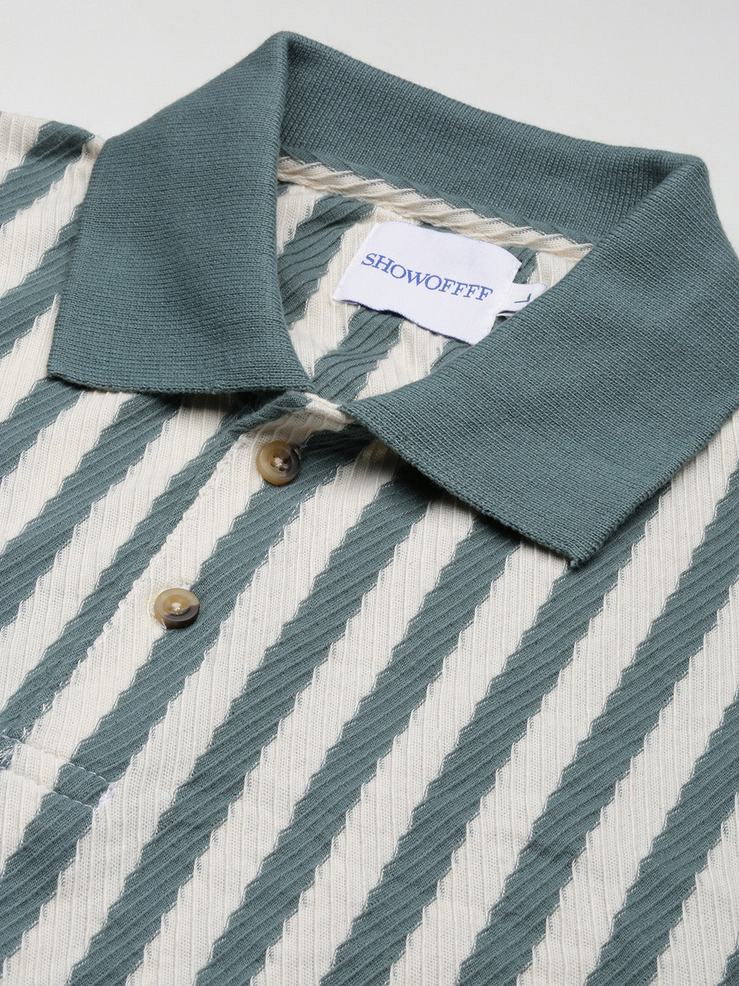 Men Blue Striped T Shirt