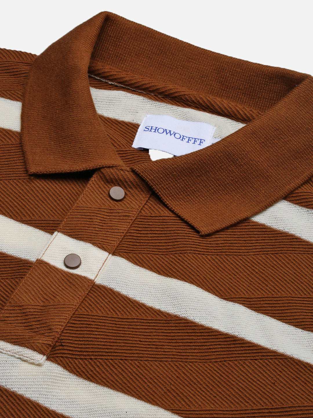 Men Brown Striped T Shirt