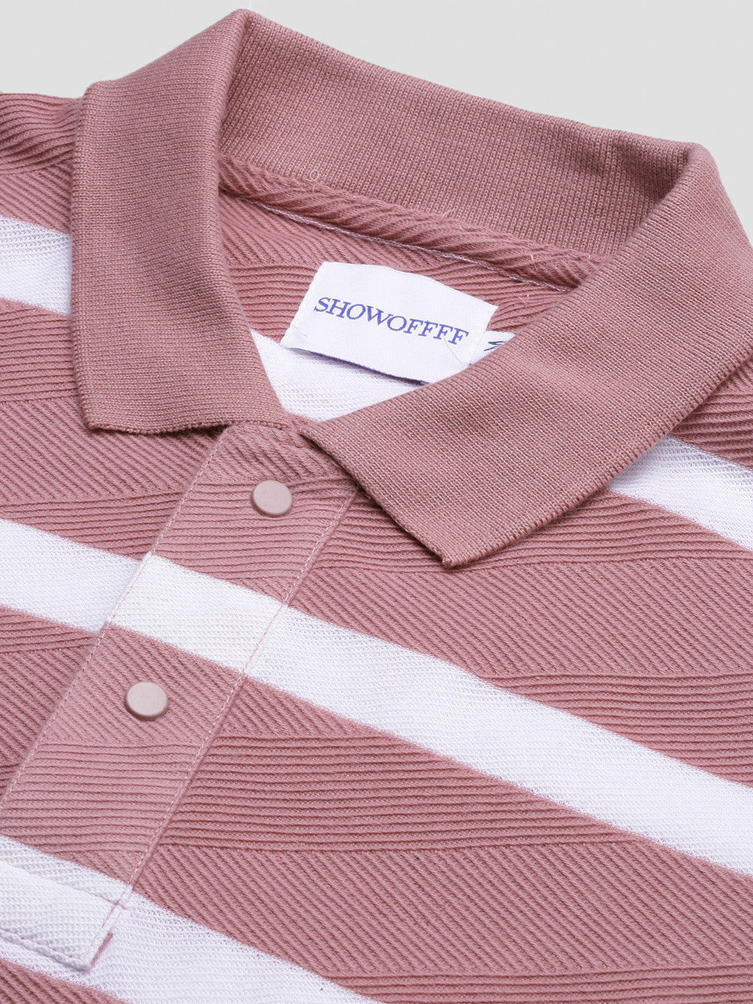 Men Pink Striped T Shirt