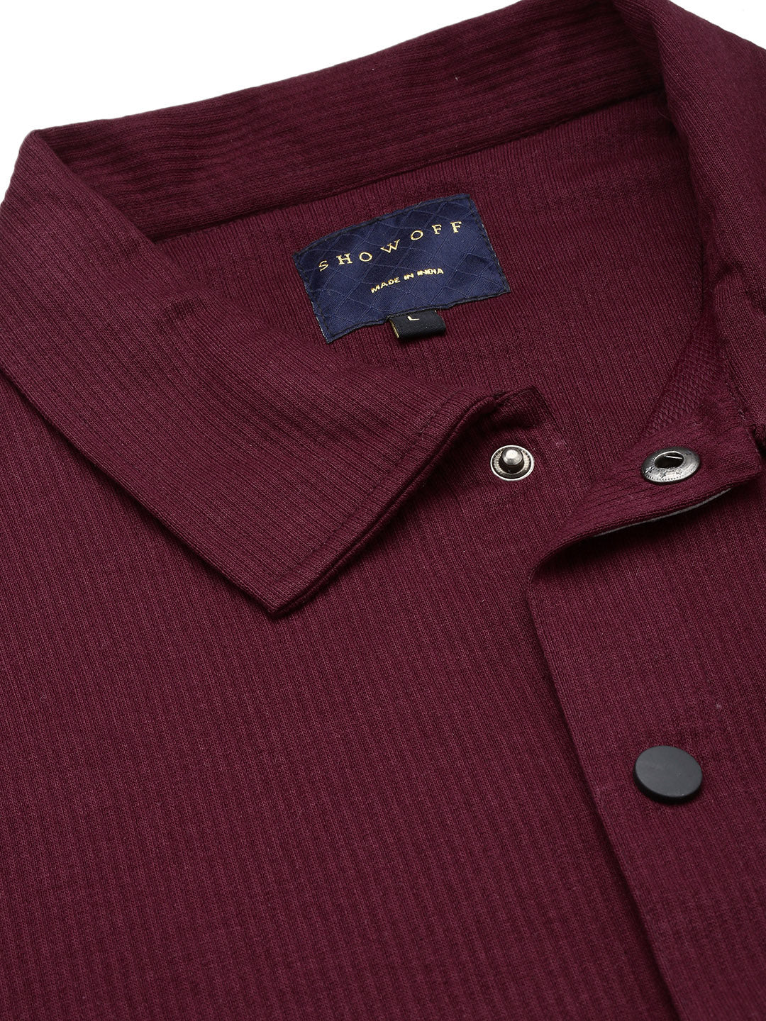 Men Solid Burgundy Slim Fit Shirt