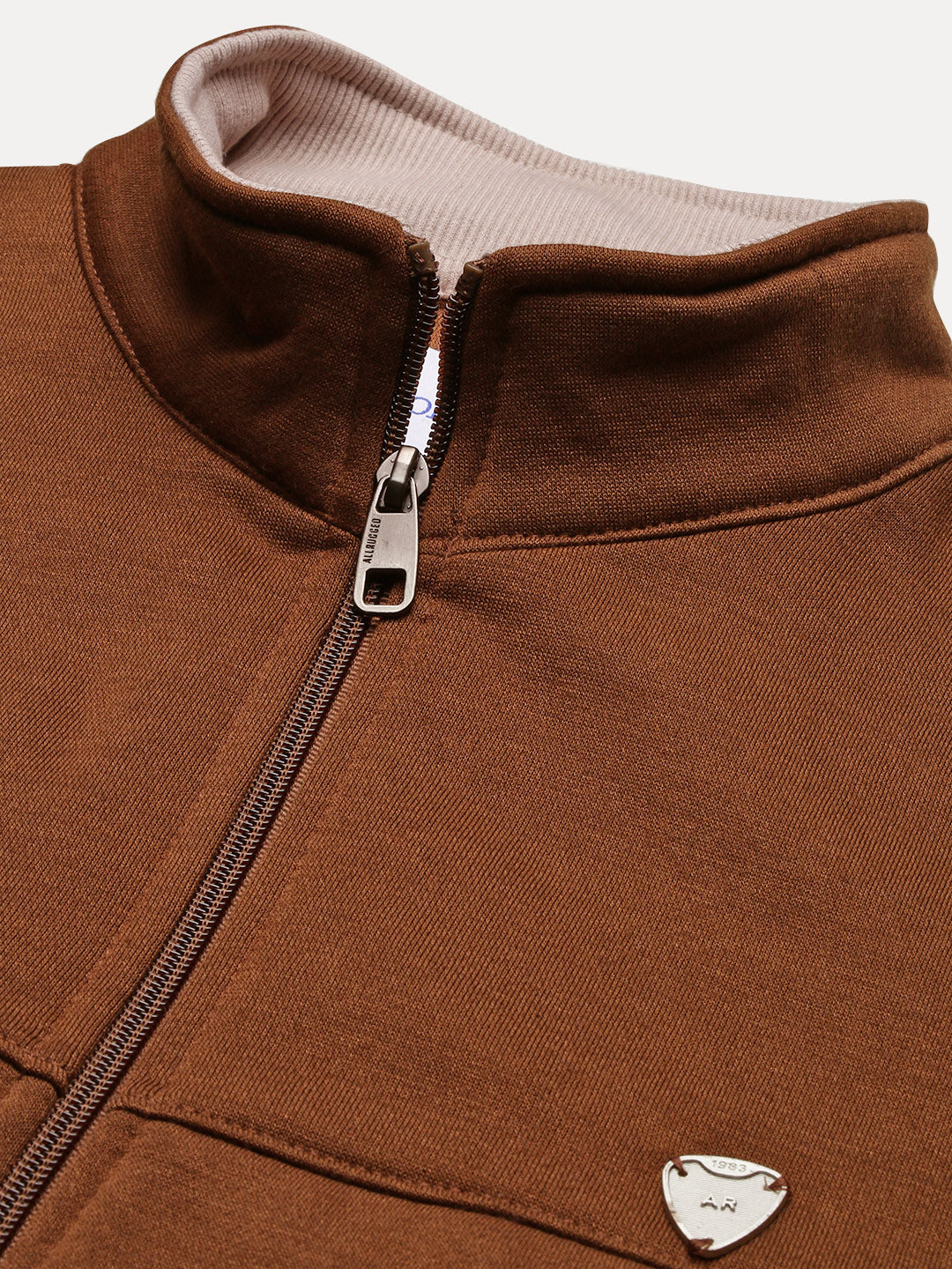 Men Brown Solid Sweatshirt