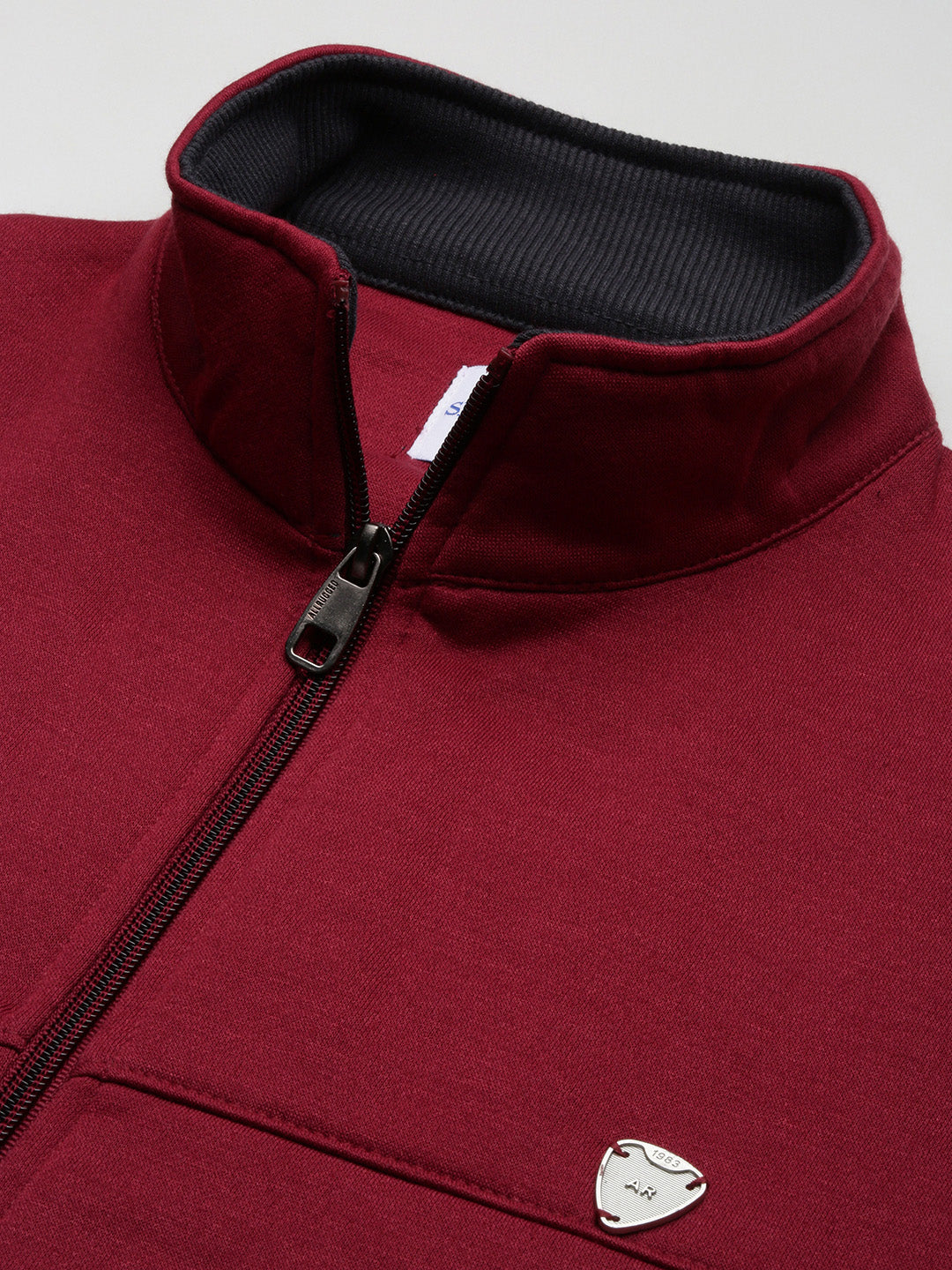 Men Red Solid Sweatshirt