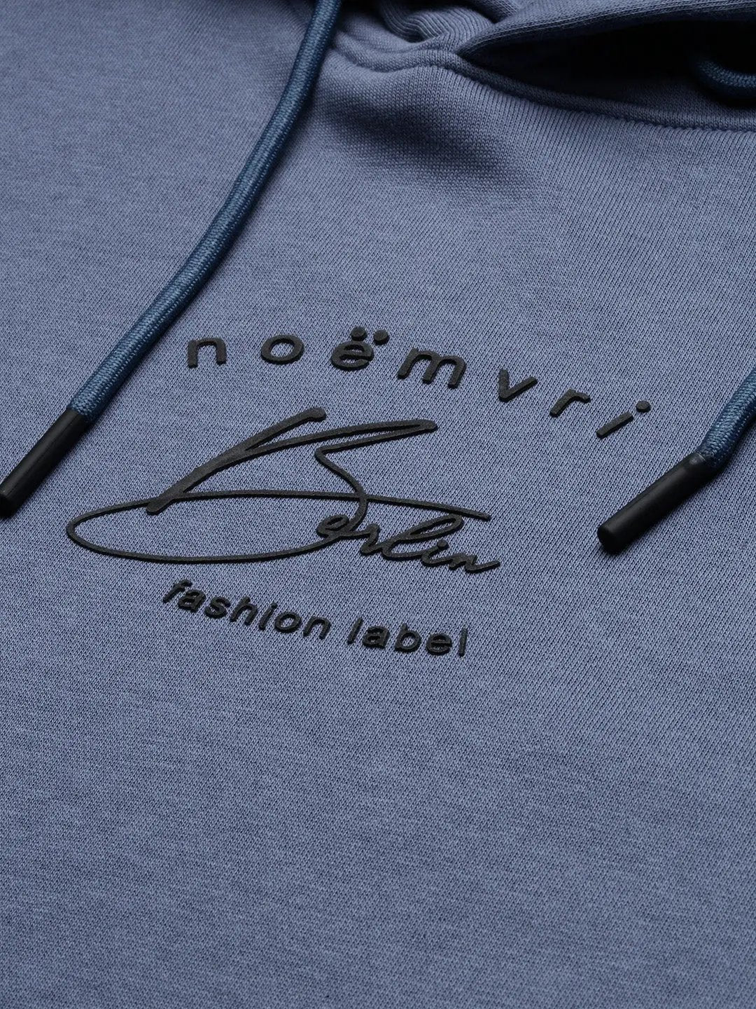 Men's Blue Solid Hooded Pullover
