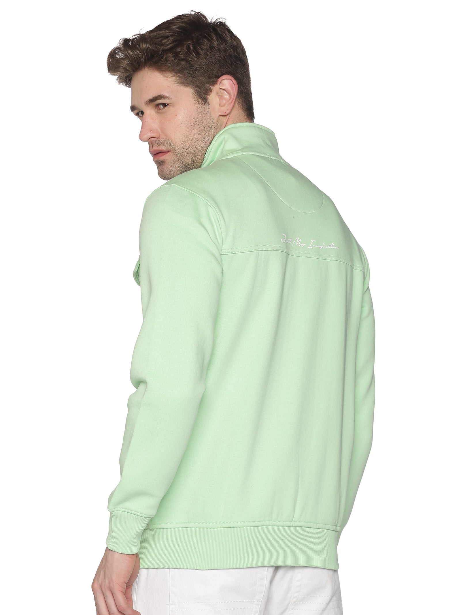 Men Solid Green Sweatshirt