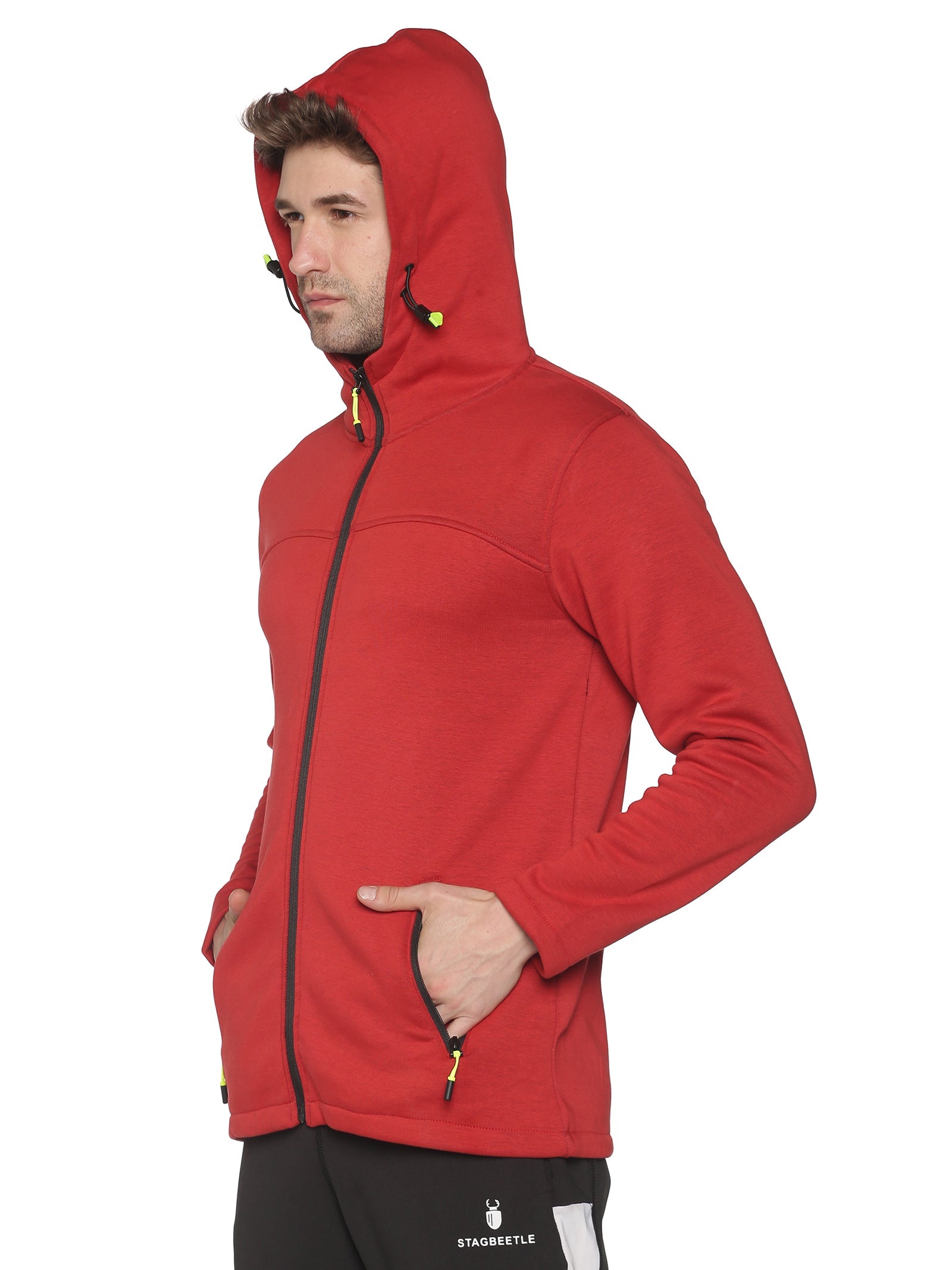 Men Solid Red Sweatshirt