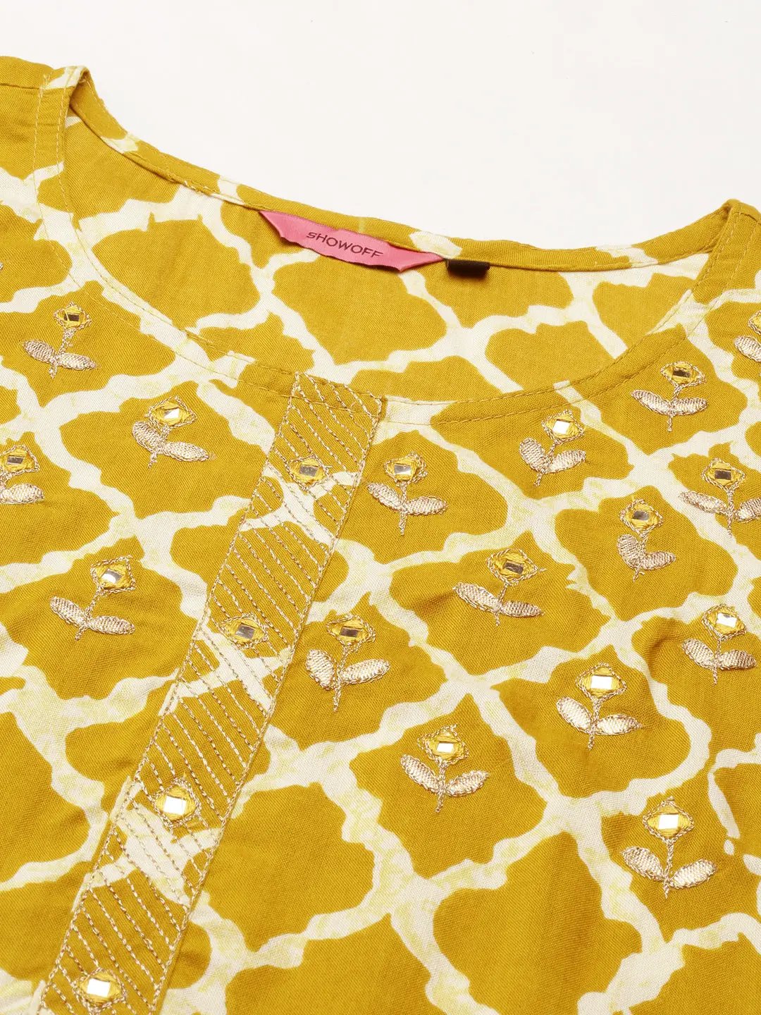 Women's Dyed Mustard Straight Kurta