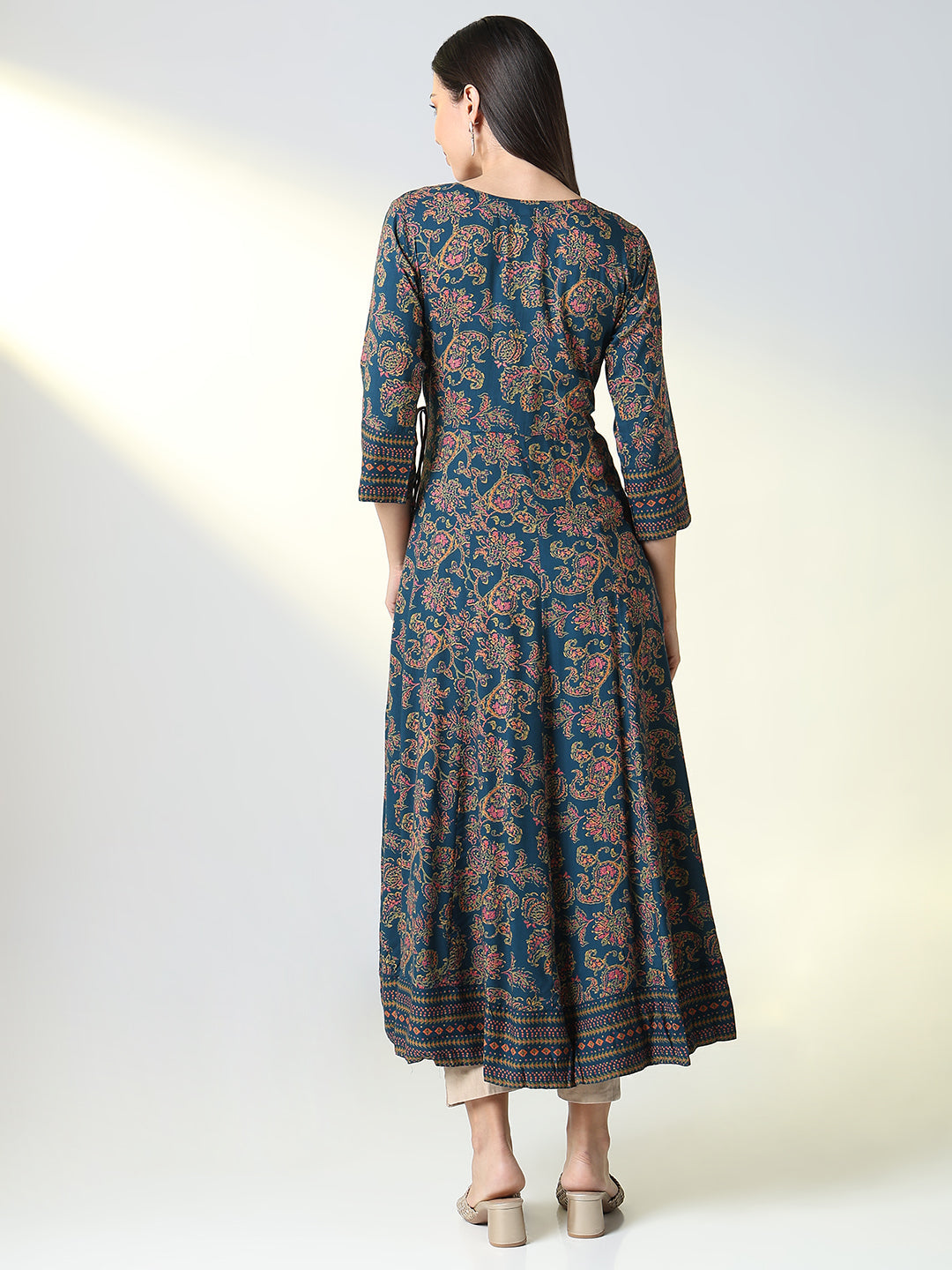 Women Blue Ethnic Motifs Anarkali Kurta