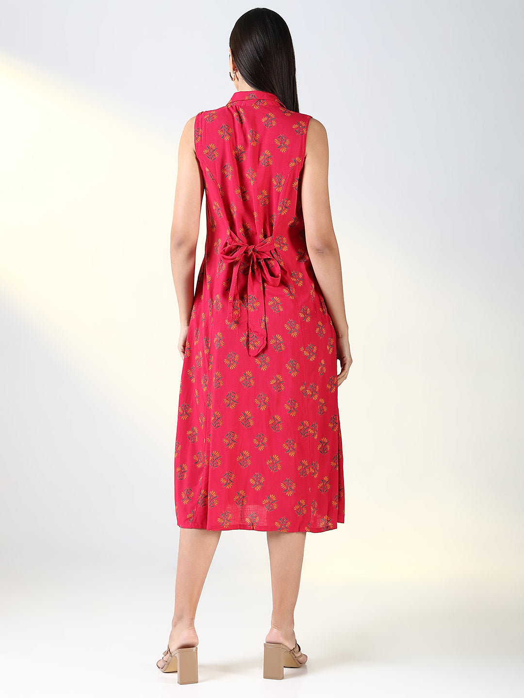 Women Pink Floral A Line Dress