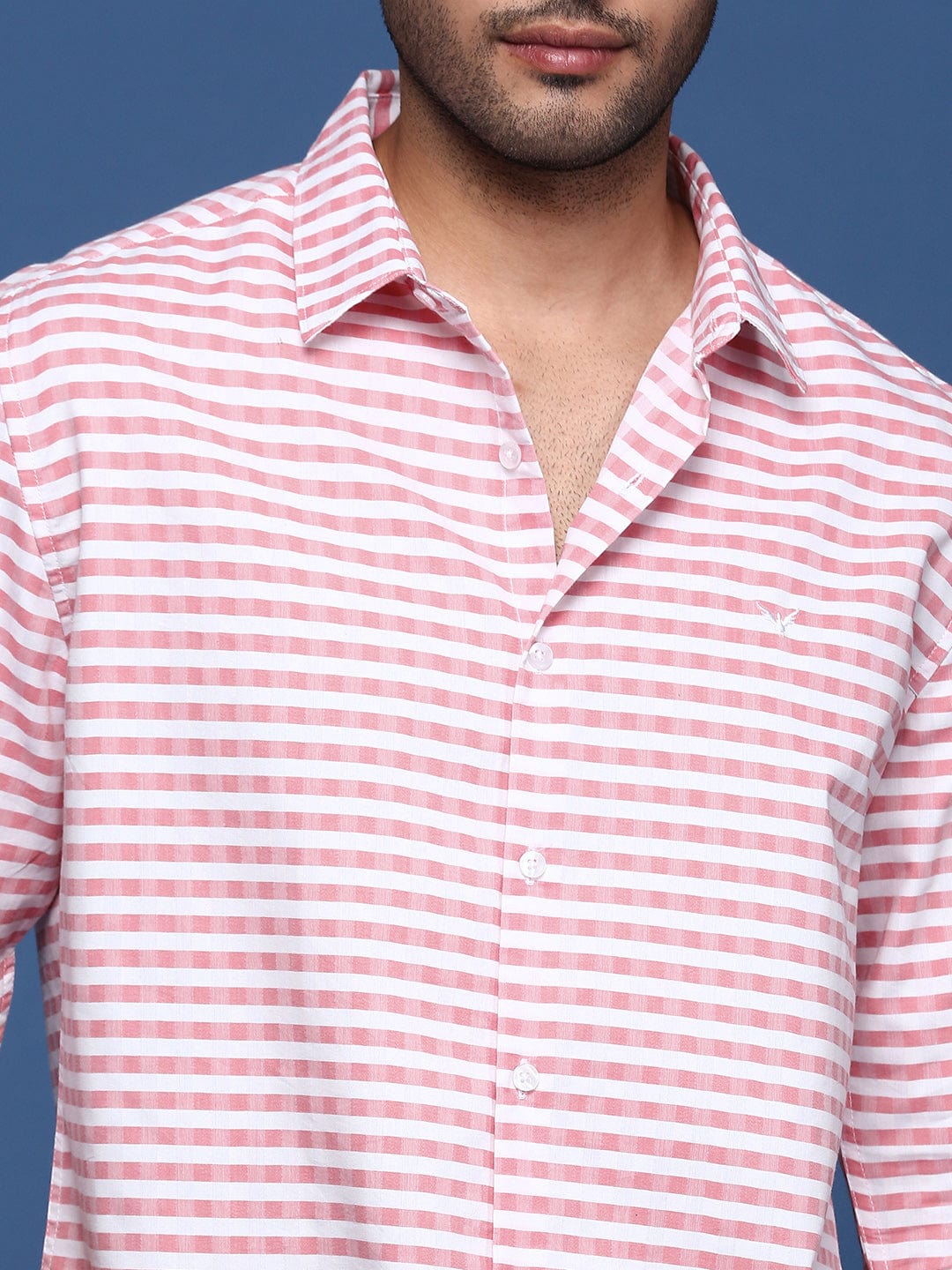 Men's Checked Peach Slim Fit Shirt