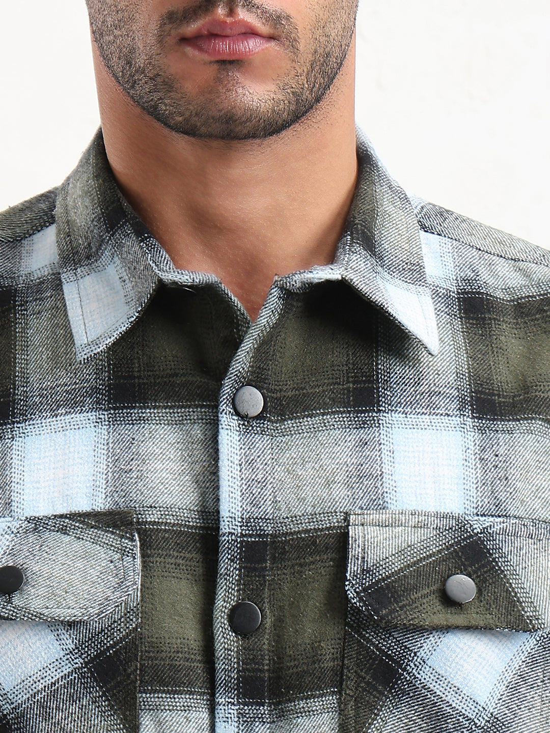 Men's Multi Checked Slim Fit Shacket