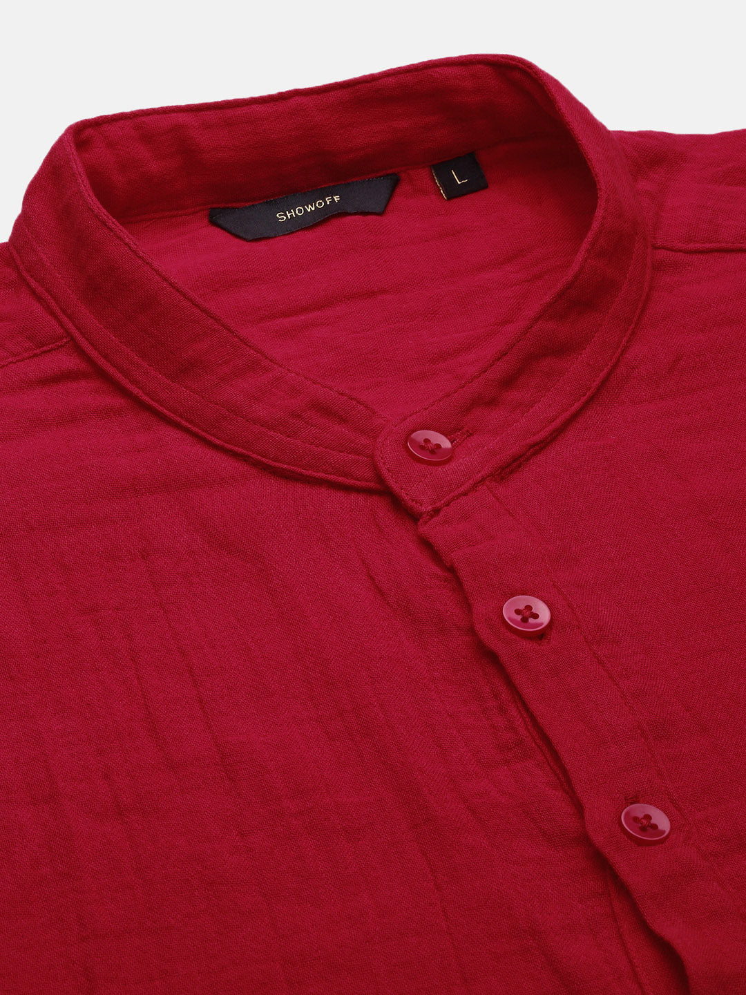 Men Red Solid Kurta