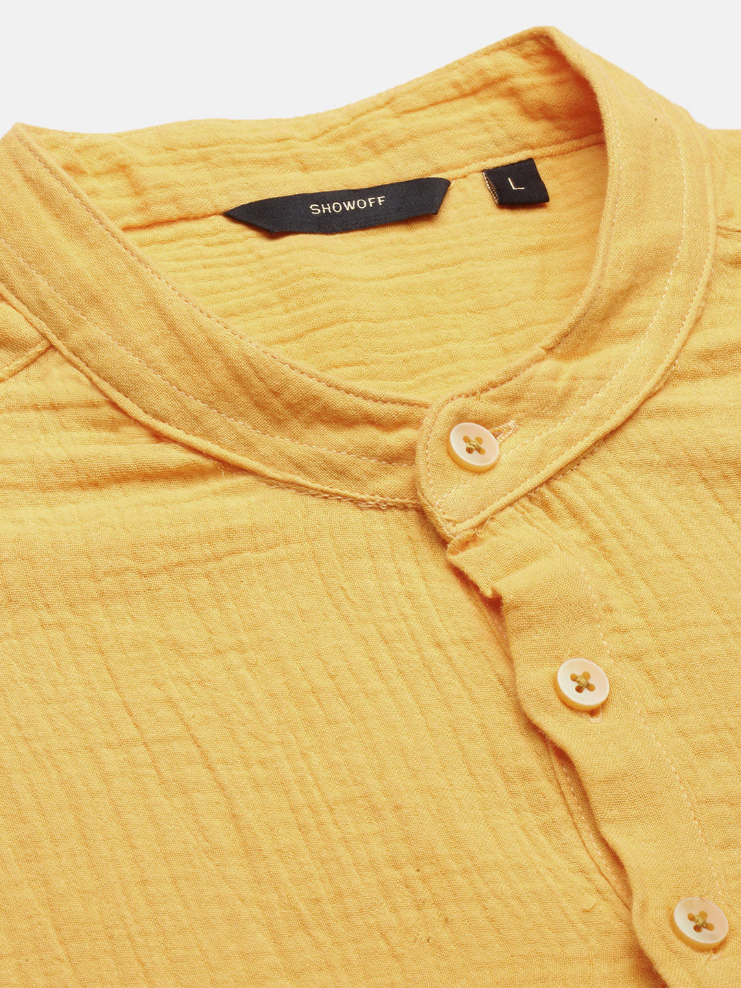 Men Yellow Solid Kurta