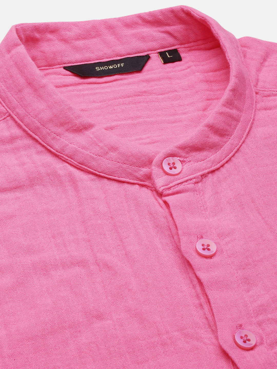 Men Pink Solid Kurta