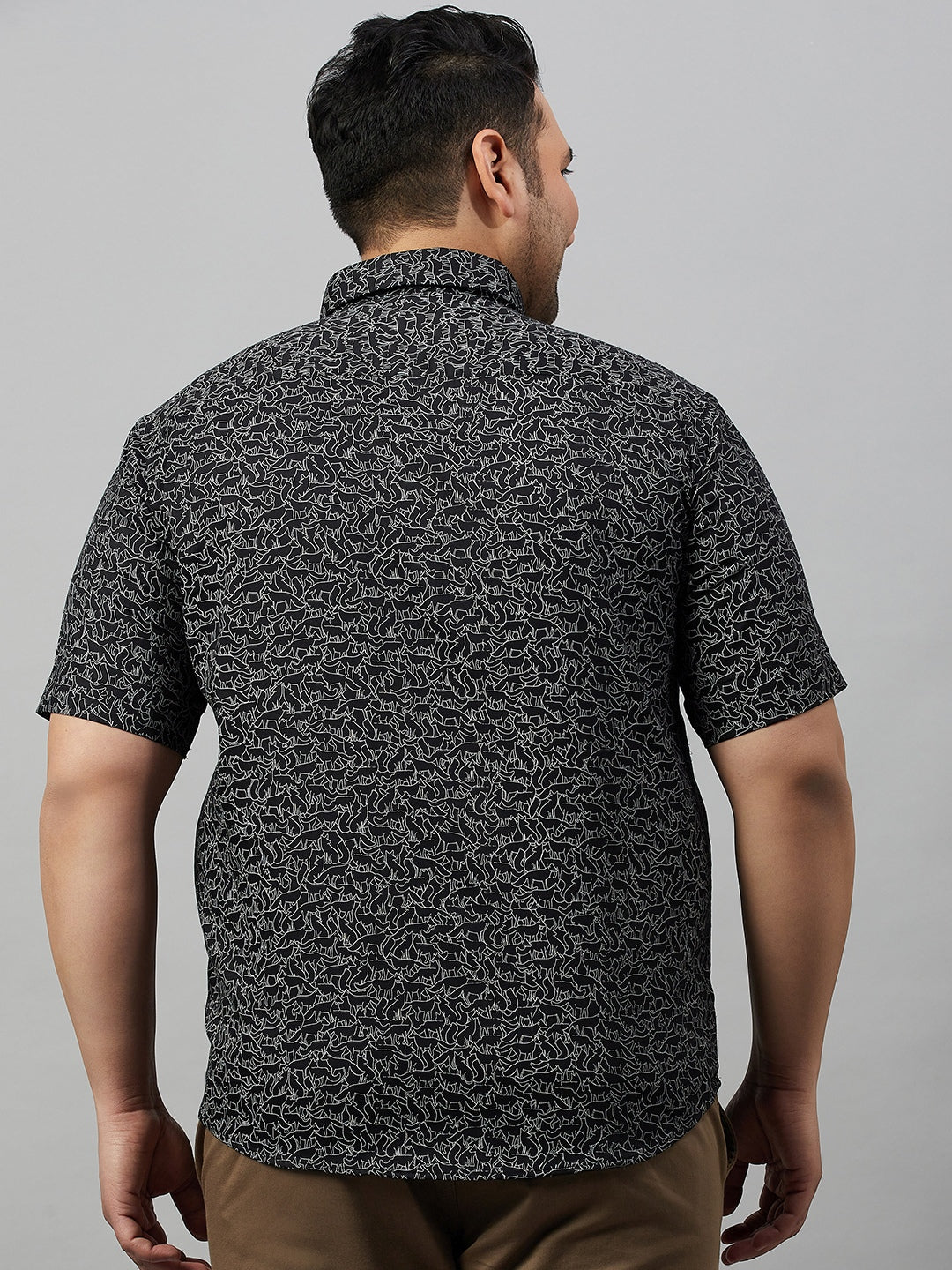 Men Printed Black Premium Shirt