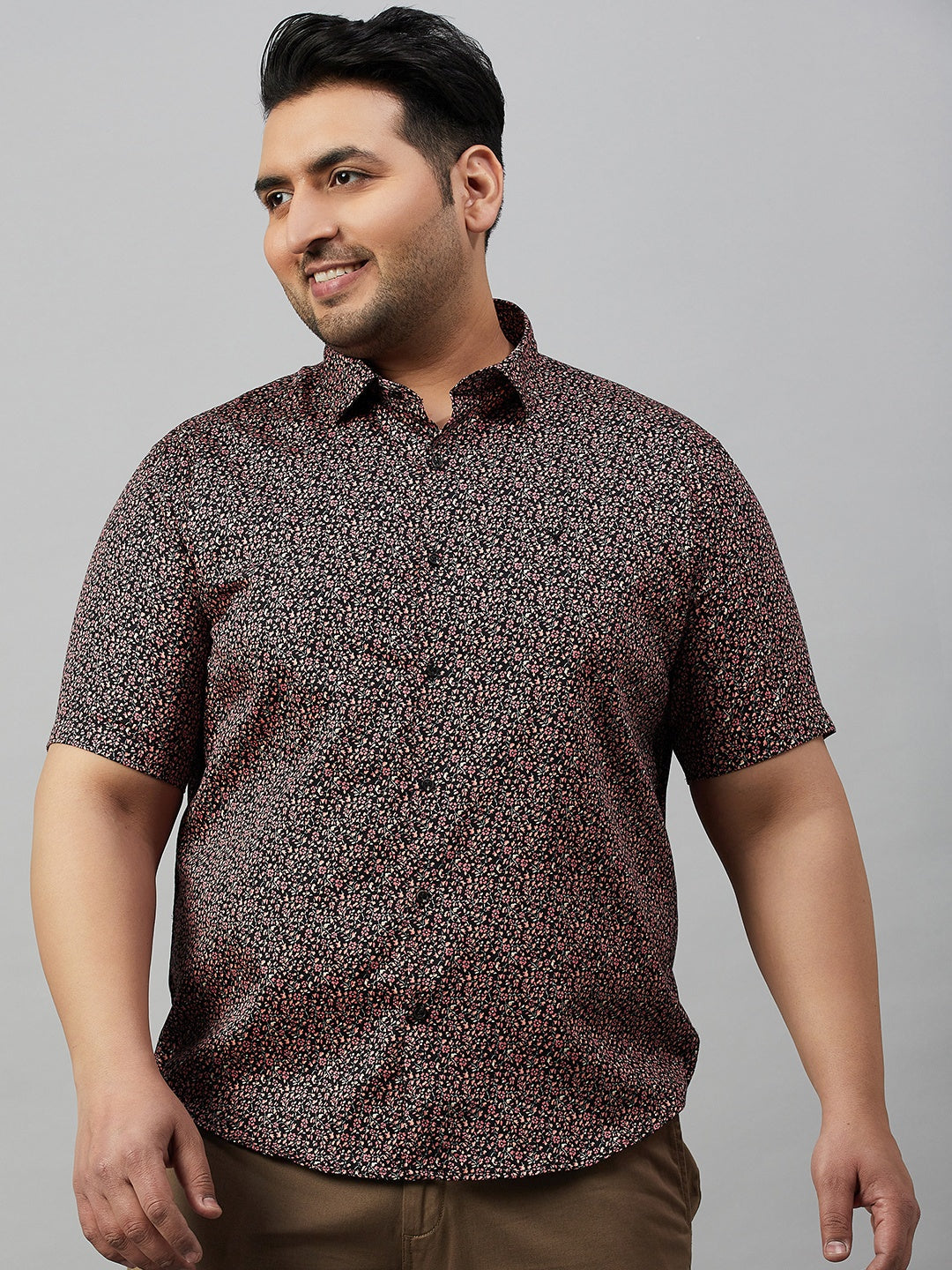 Men Printed Black Premium Shirt