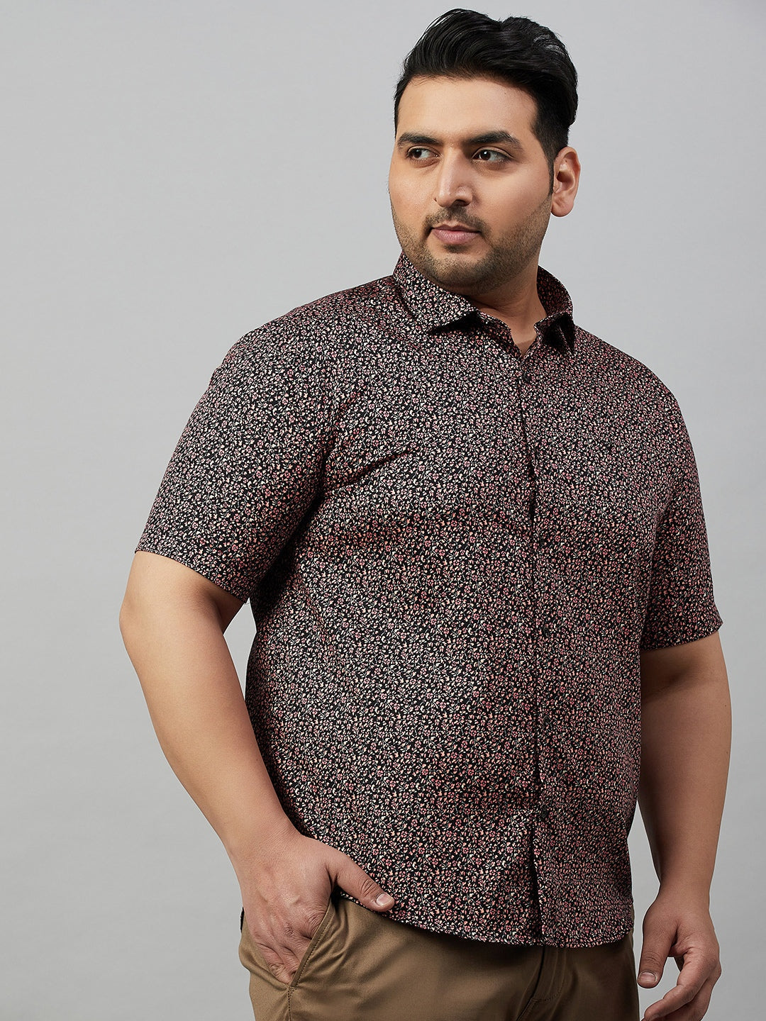 Men Printed Black Premium Shirt