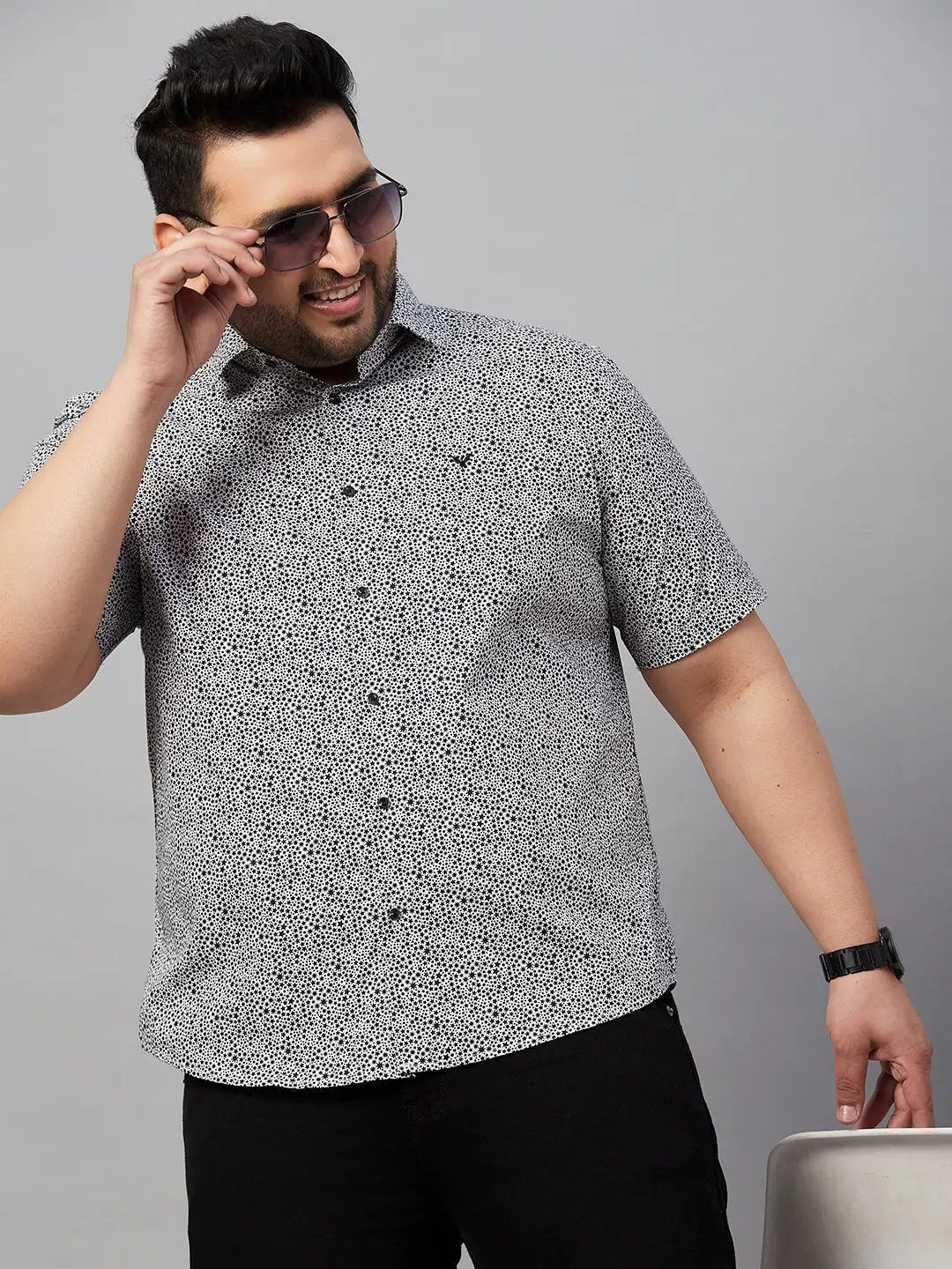 Men's Printed White Premium Shirt