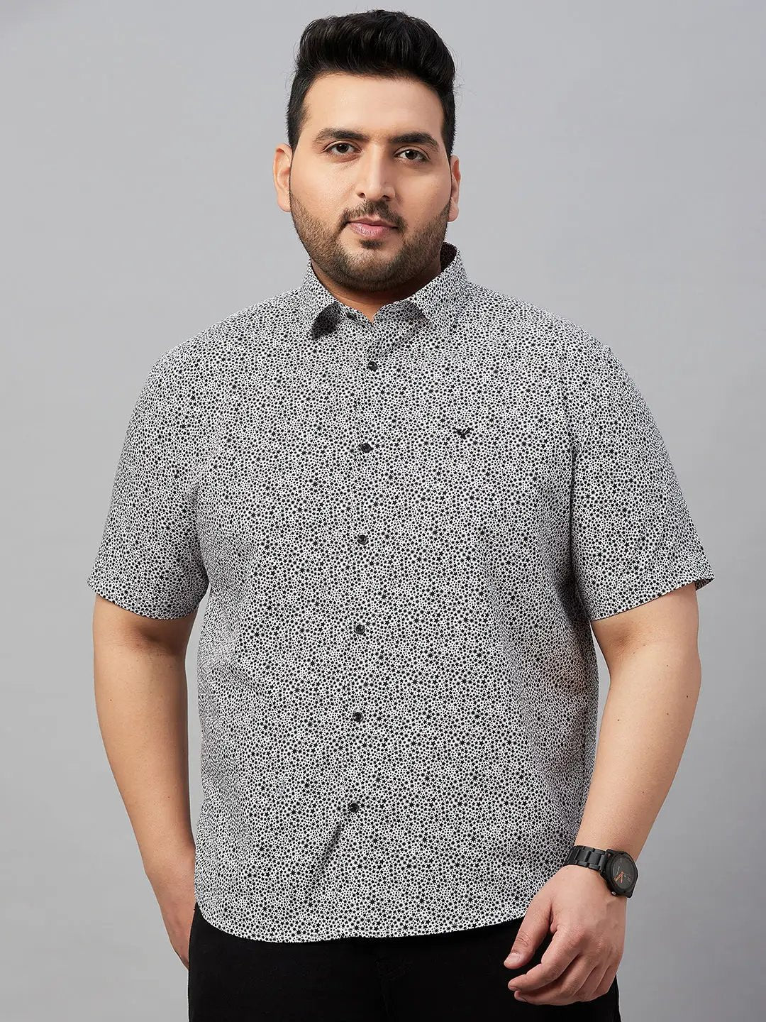 Men's Printed White Premium Shirt