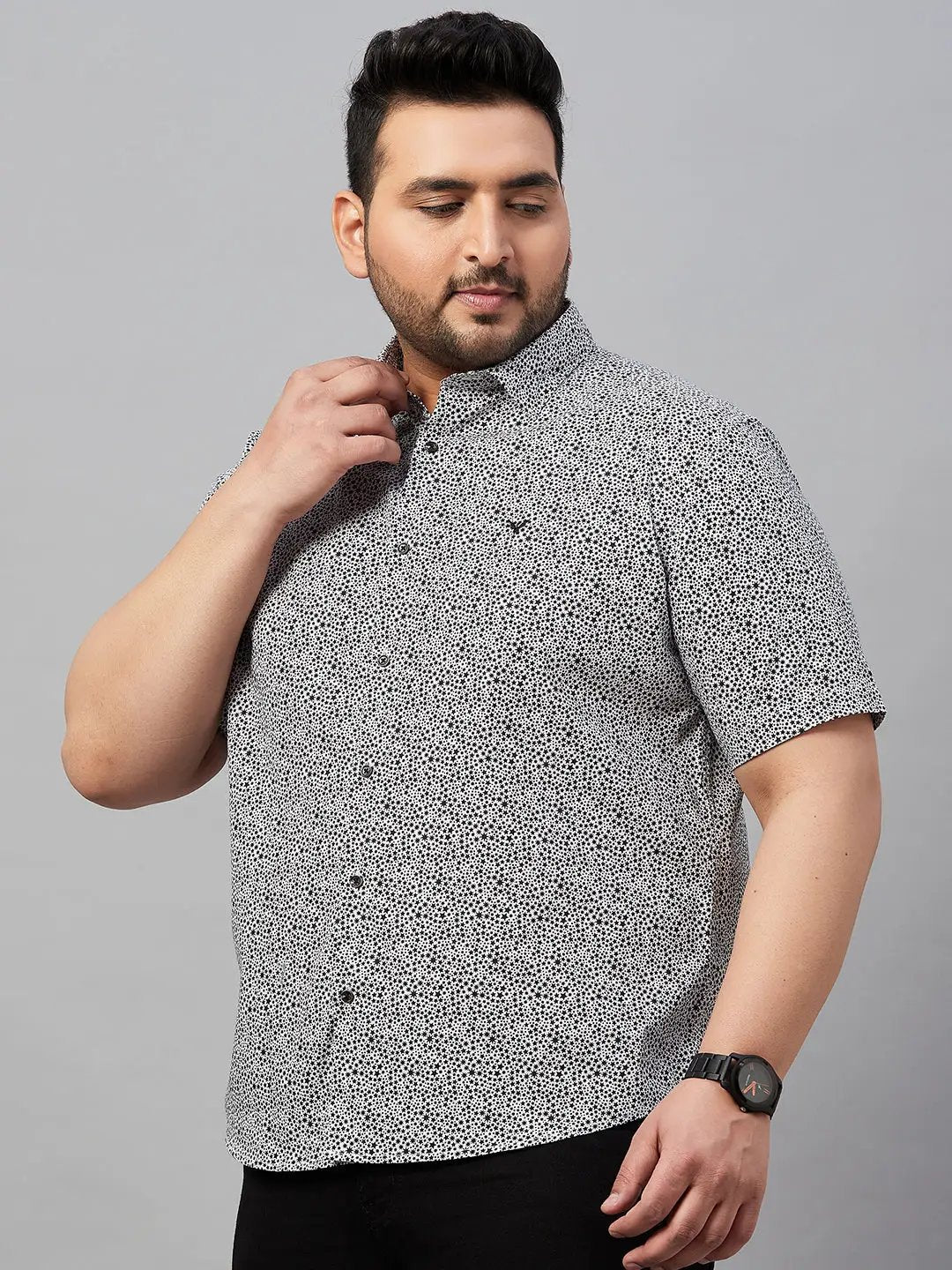 Men's Printed White Premium Shirt