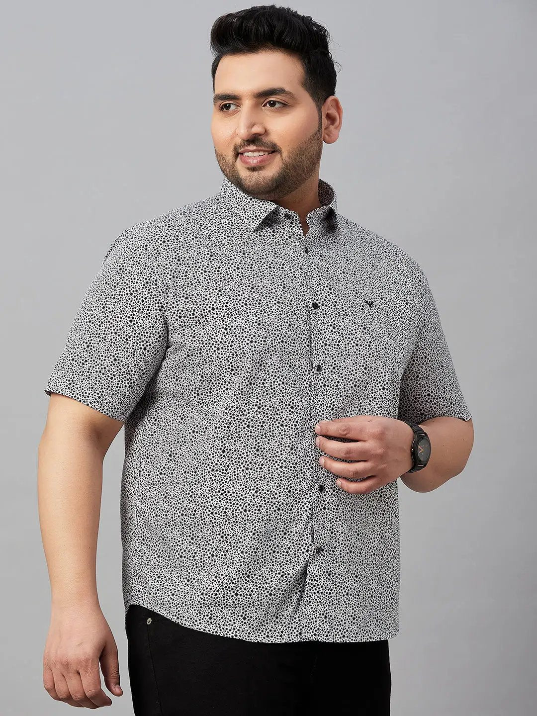 Men's Printed White Premium Shirt