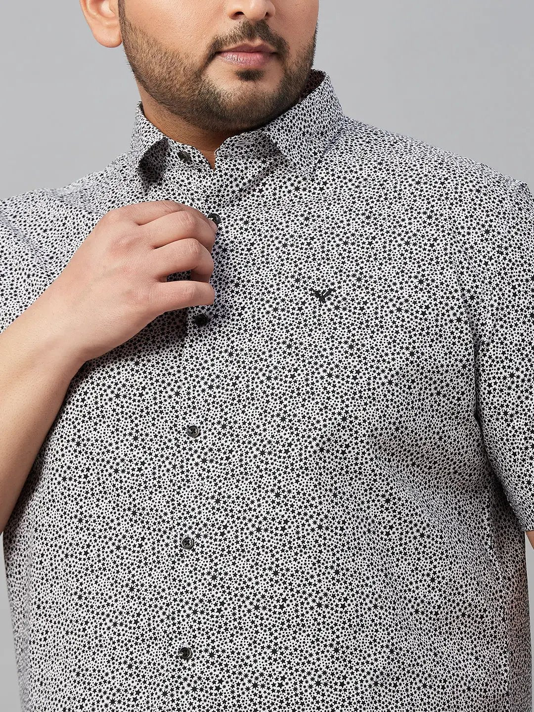 Men's Printed White Premium Shirt