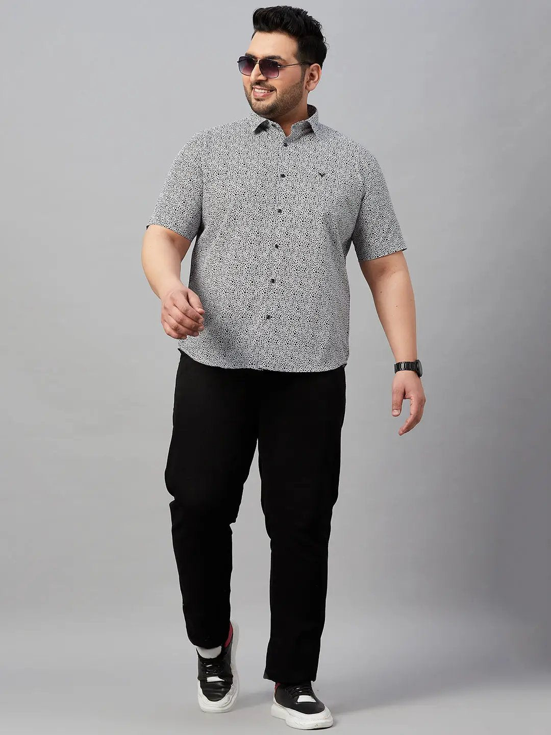 Men's Printed White Premium Shirt