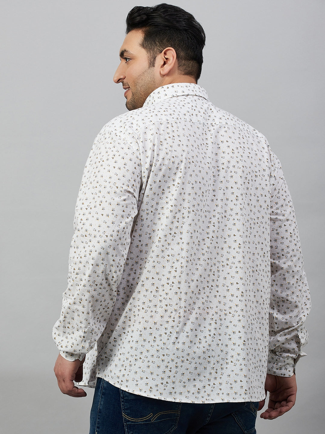 Men Printed White Premium Shirt