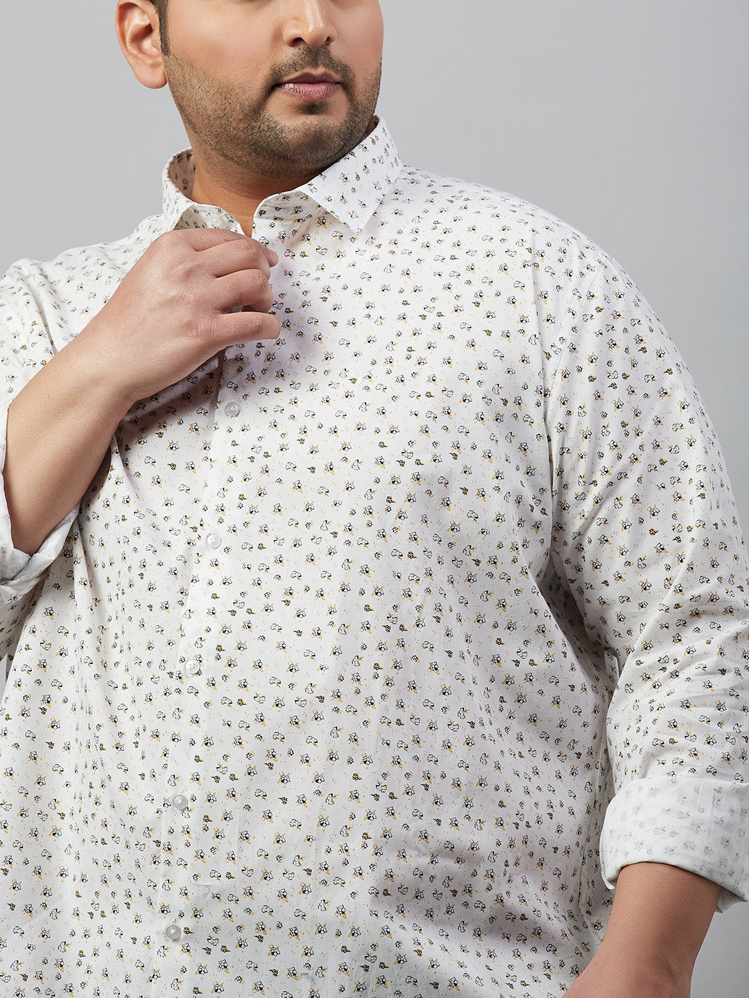 Men Printed White Premium Shirt