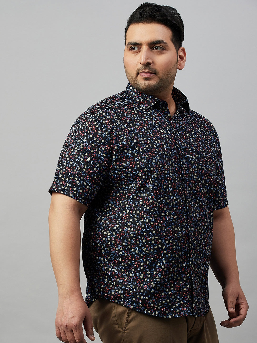 Men Printed Black Premium Shirt