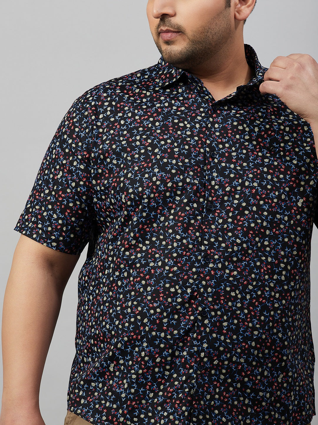 Men Printed Black Premium Shirt