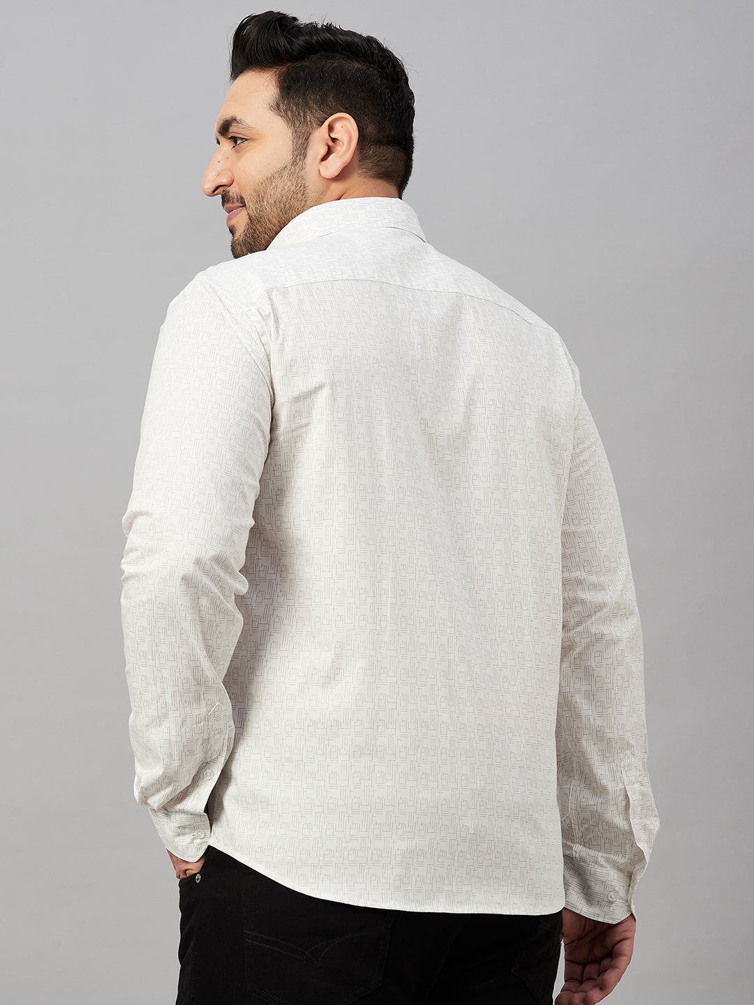 Men Printed White Premium Shirt