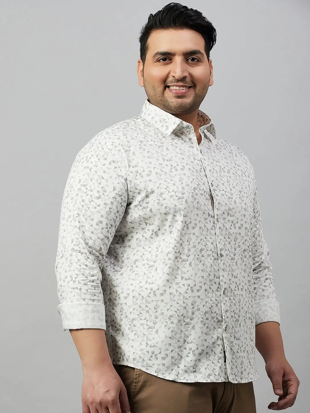 Men's Printed White Premium Shirt
