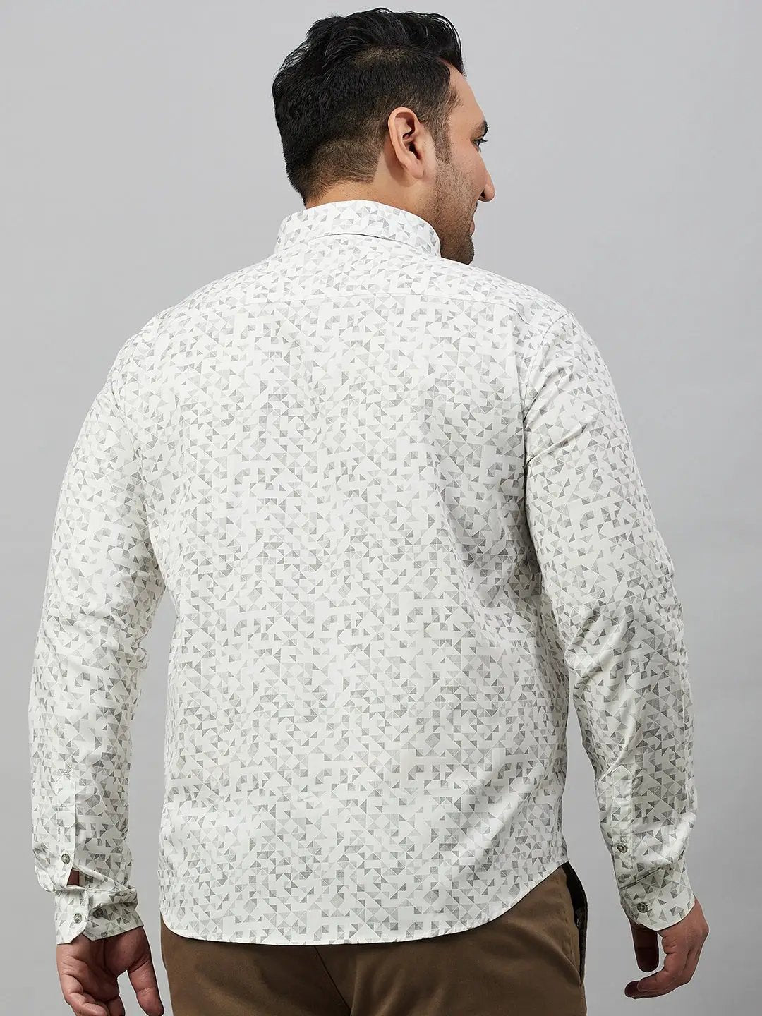 Men's Printed White Premium Shirt