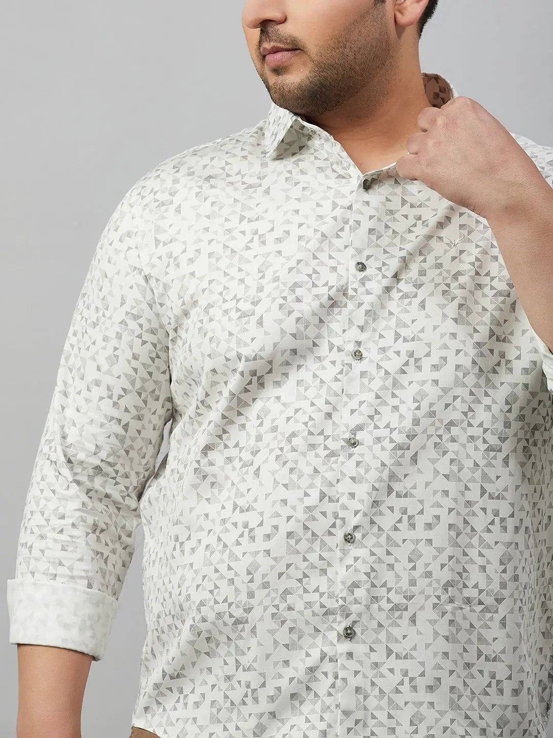 Men's Printed White Premium Shirt