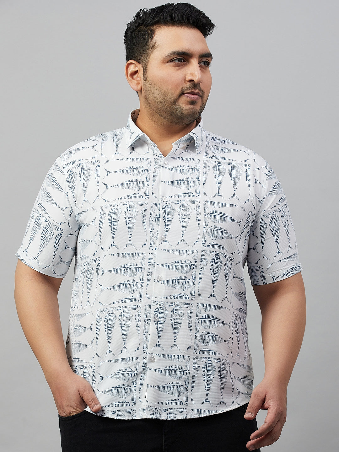 Men Printed White Premium Shirt