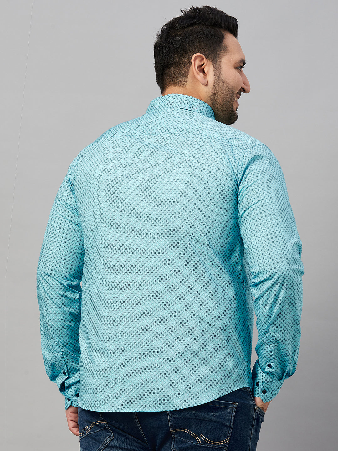 Men Printed Blue Premium Shirt