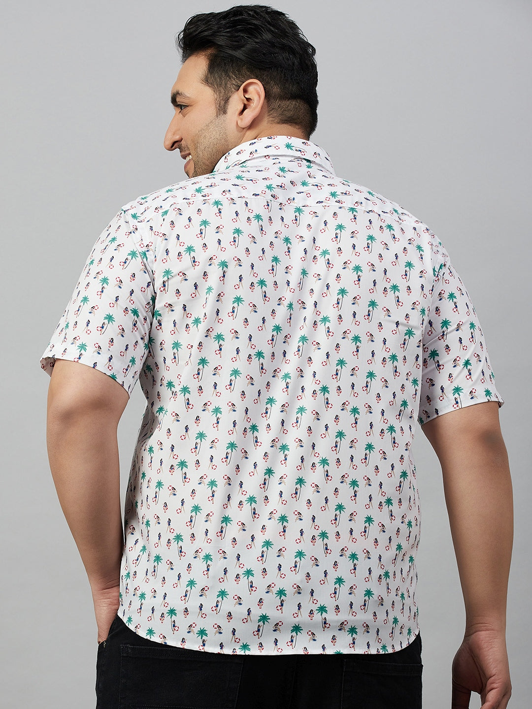 Men Printed White Premium Shirt