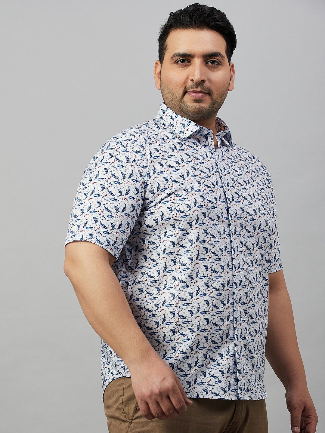 Men Printed White Premium Shirt