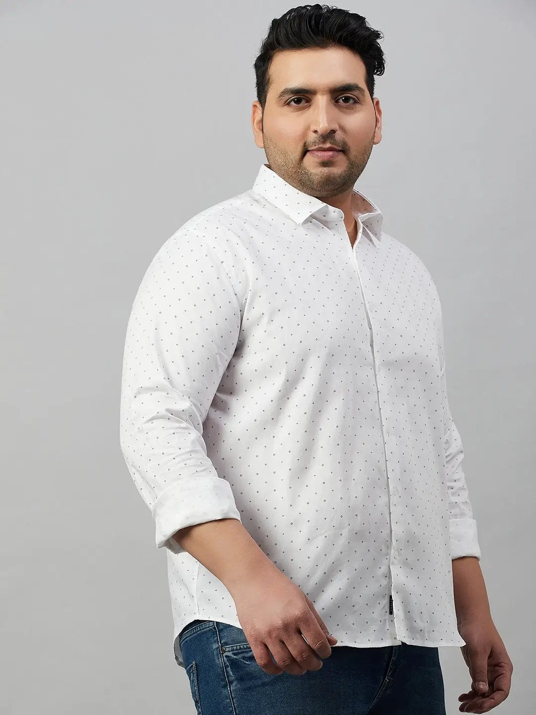 Men's Printed White Premium Shirt