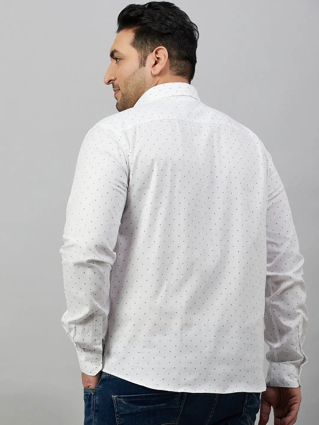 Men's Printed White Premium Shirt