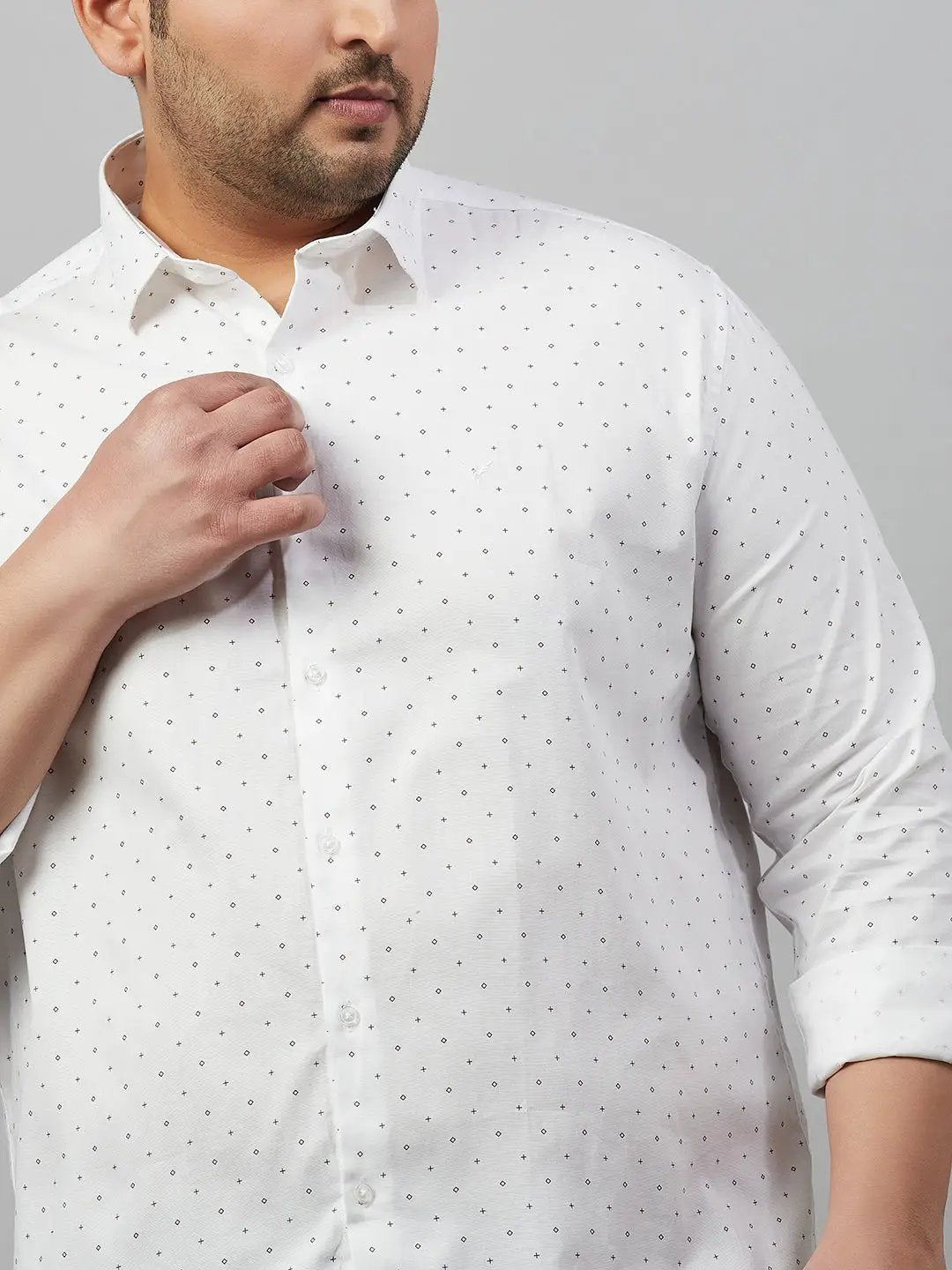 Men's Printed White Premium Shirt