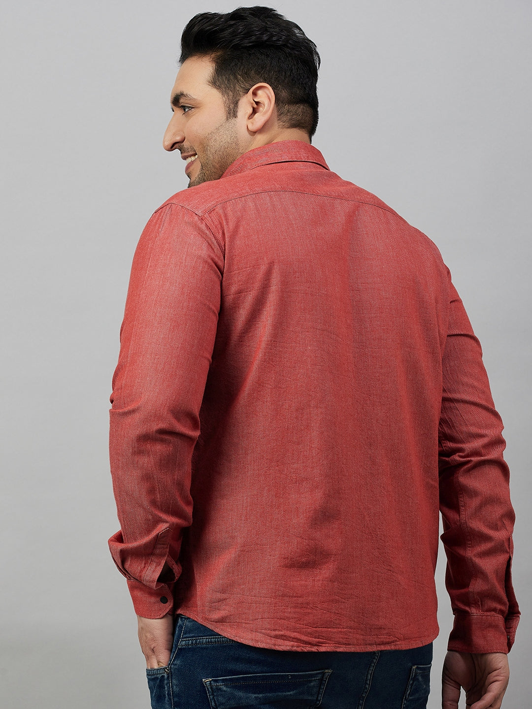 Men Solid Red Premium Shirt