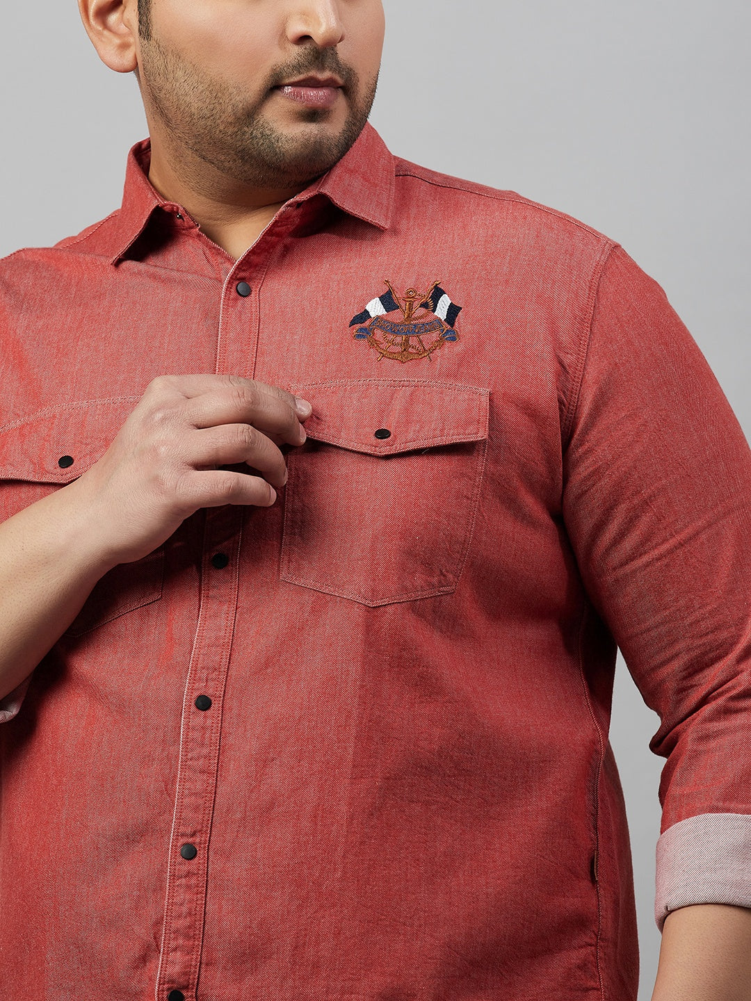 Men Solid Red Premium Shirt