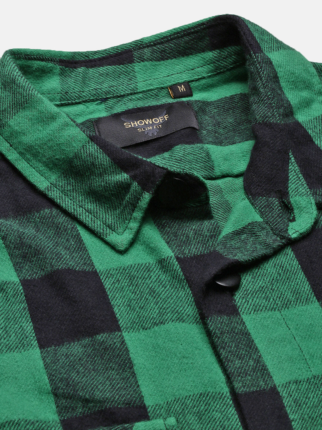 Men Green Checked Shacket